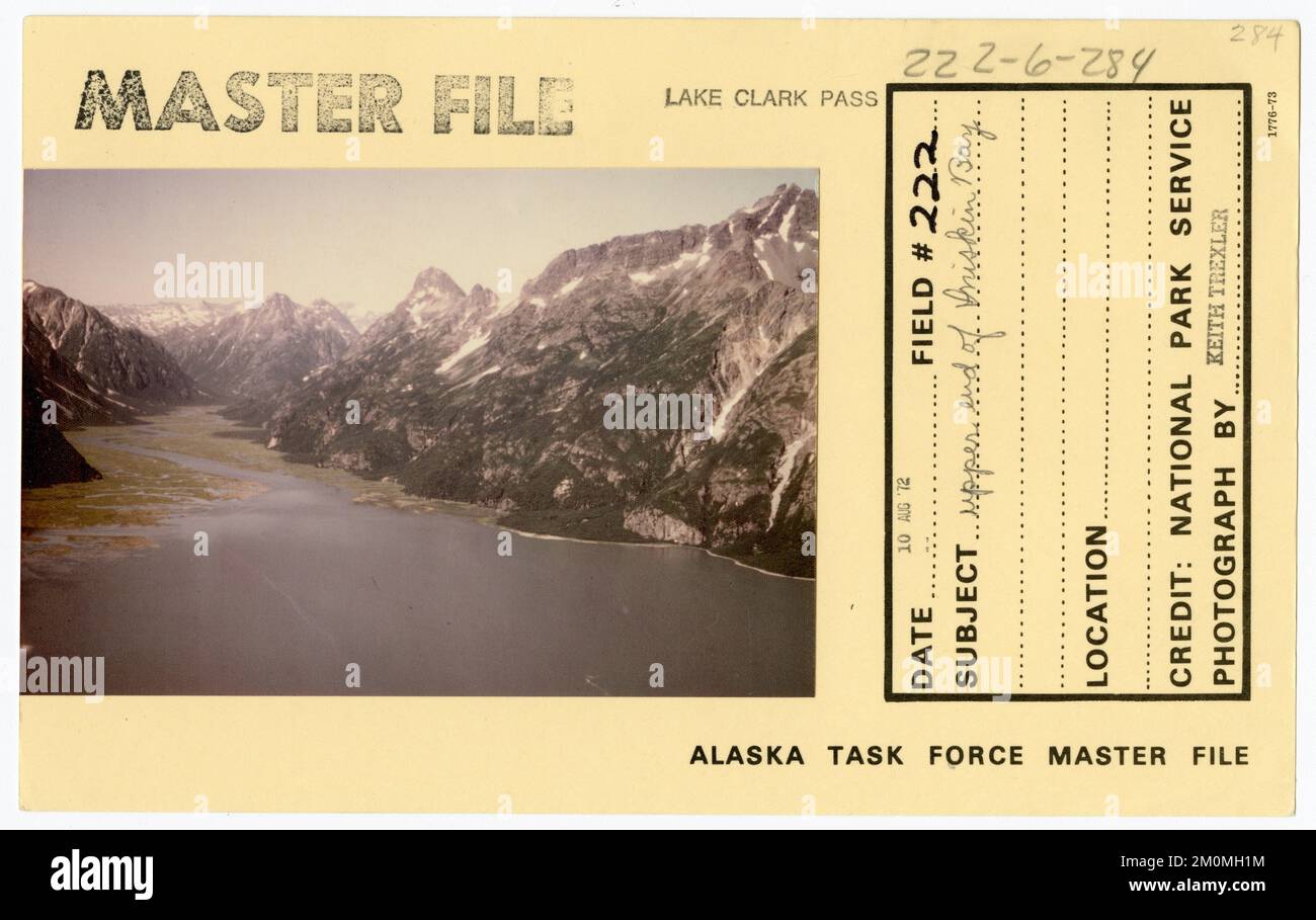 Extrémité supérieure de la baie Iniskin. Photographies du Groupe de travail de l'Alaska Banque D'Images