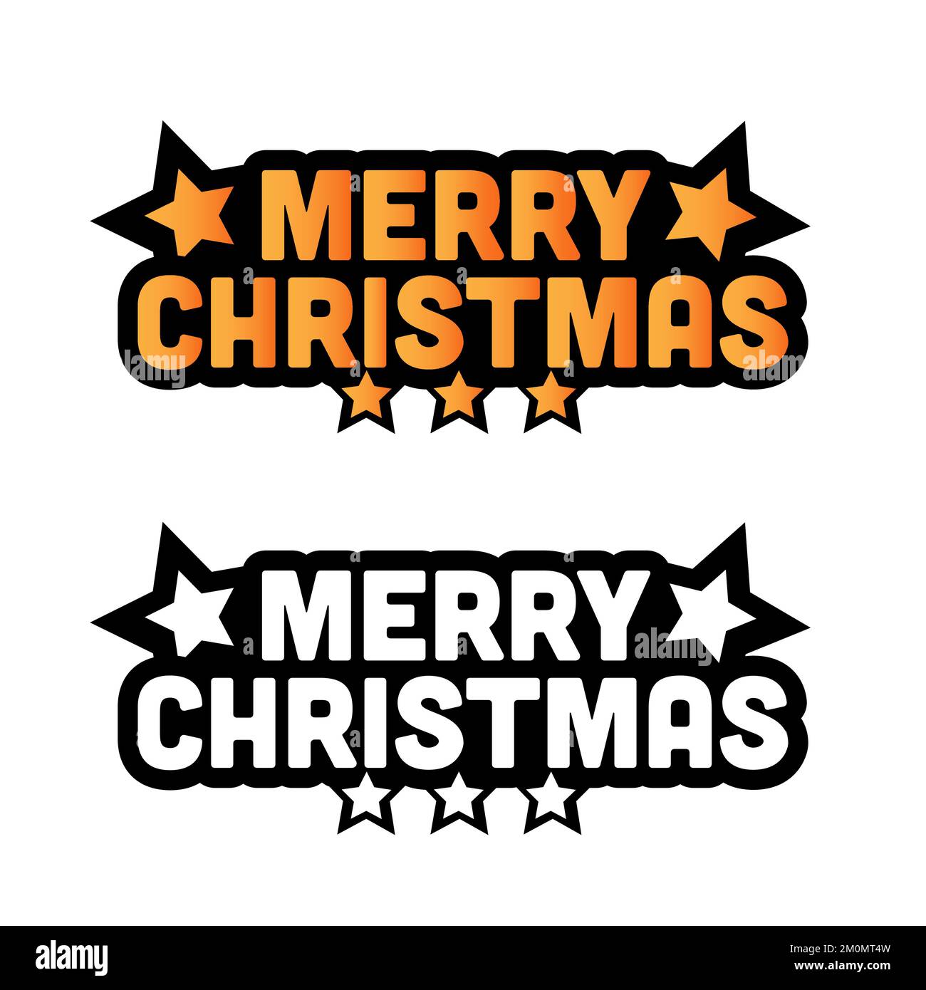 Lettrage joyeux Noël isolé sur fond blanc. Elément d'illustration de vacances Vector. Peut être utilisé pour la carte de vœux Joyeux Noël 2023. Illustration de Vecteur