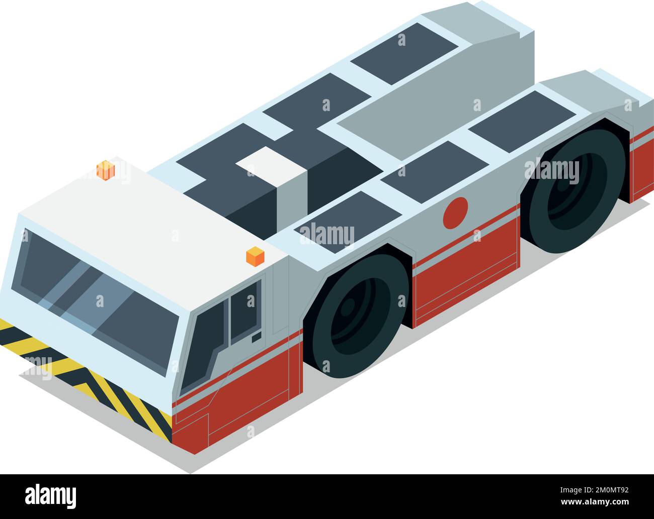 Tracteur de refoulement. Véhicule d'aéroport isométrique. Icône transport Illustration de Vecteur