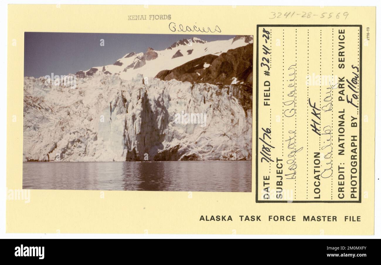 Glacier Holgate. Photographies du Groupe de travail de l'Alaska Banque D'Images