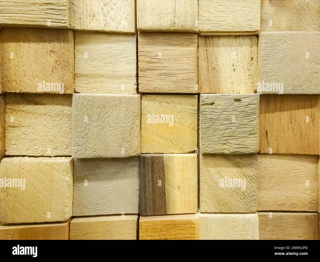 Panorama d'arrière-plan des lamelles de bois de sapin clair pour la création d'arrière-plan. Banque D'Images