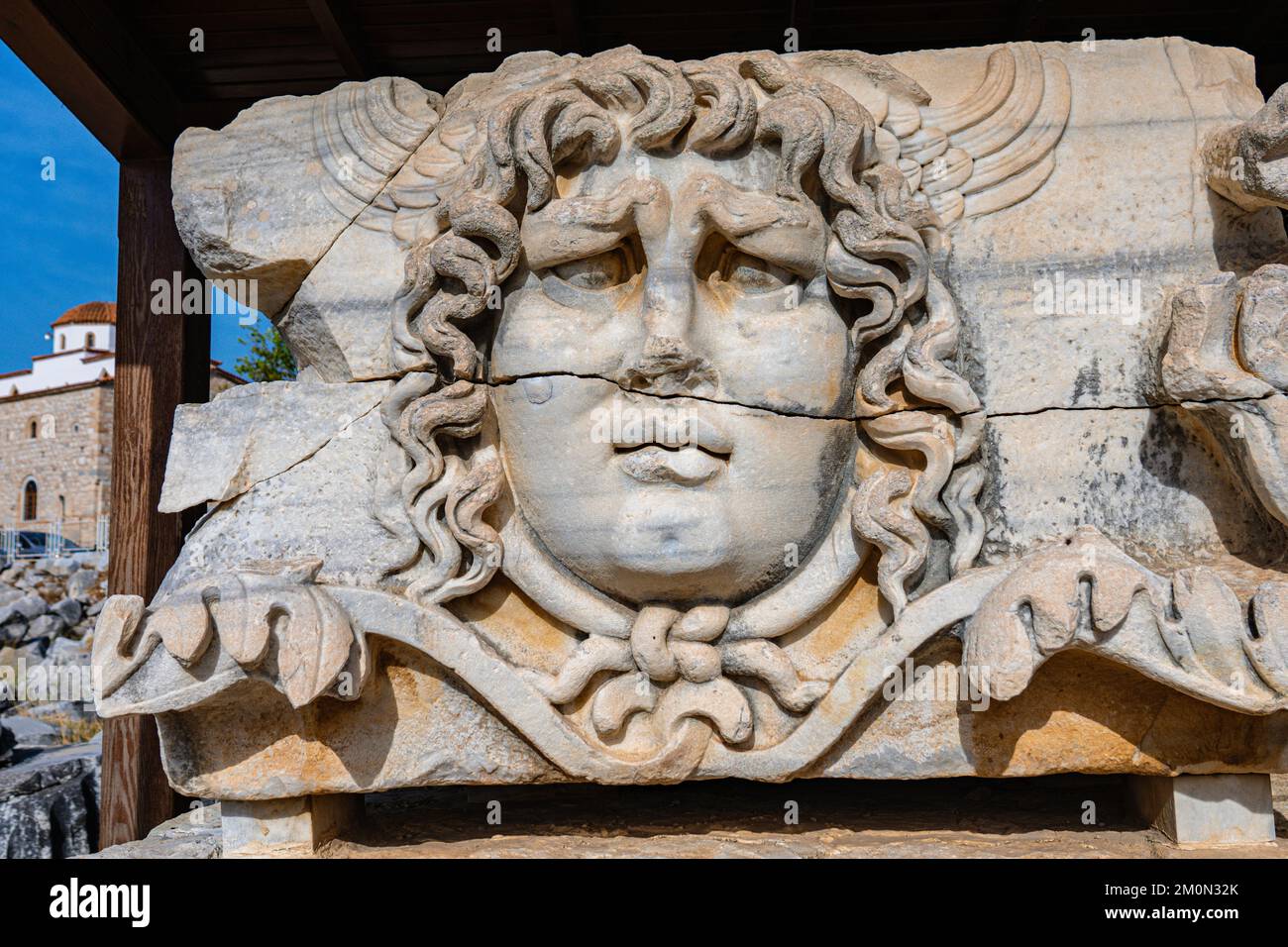 Medusa dirigez-vous vers les ruines antiques de Didyma en Turquie Banque D'Images
