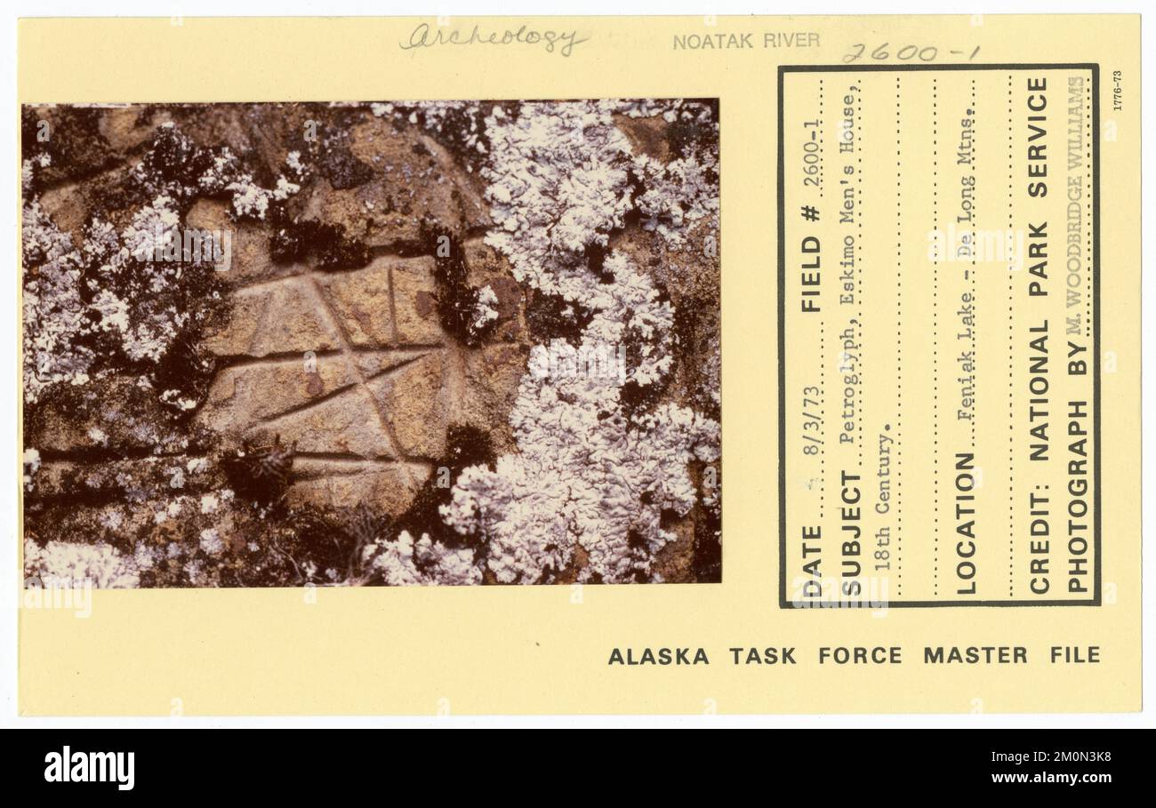 Petroglyph, Eskimo Men's House, 18th siècle. Photographies du Groupe de travail de l'Alaska Banque D'Images