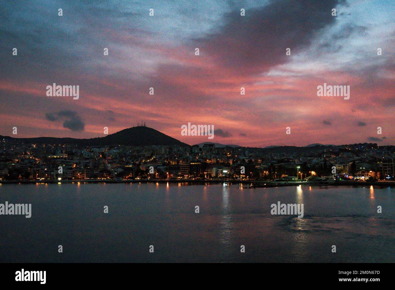 Port de Kusadasi en Turquie à Sunrise Banque D'Images