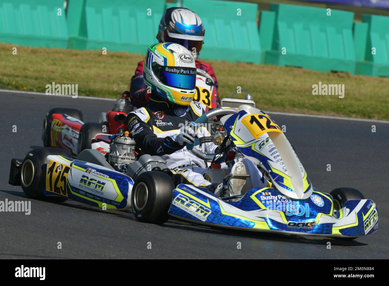 Zane Maloney, pilote de course barbadienne, Red Bull Racing Junior Team et F1 Reserve Driver en 2023. Banque D'Images