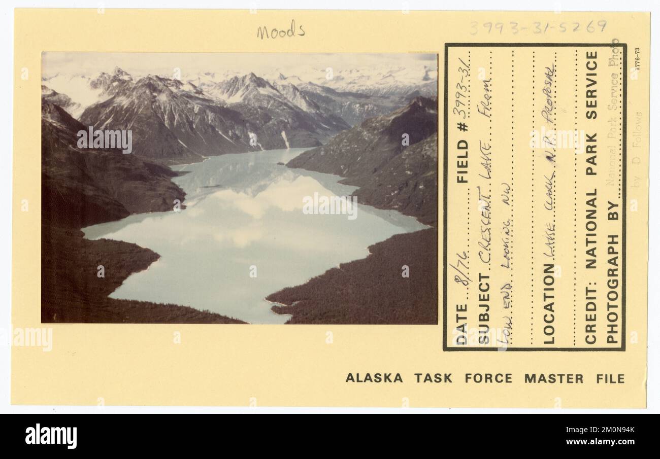 Lac Crescent depuis le nord-ouest. Photographies du Groupe de travail de l'Alaska Banque D'Images