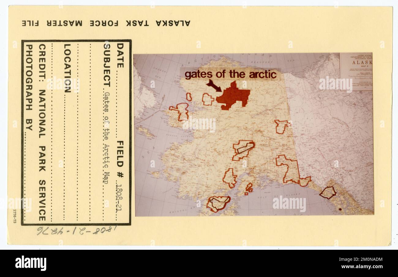 Carte des portes de l'Arctique. Photographies du Groupe de travail de l'Alaska Banque D'Images