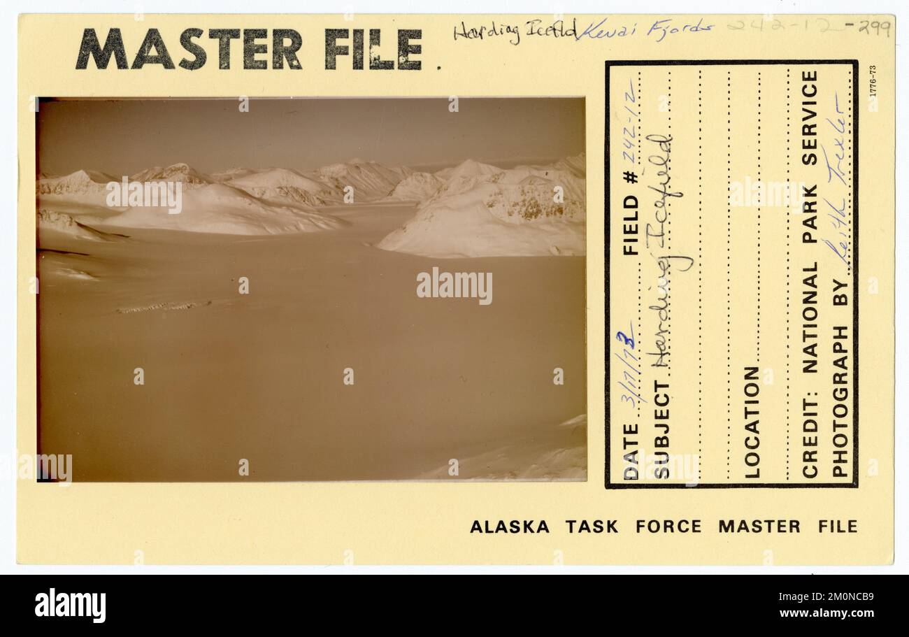 Champ de glace Harding. Photographies du Groupe de travail de l'Alaska Banque D'Images