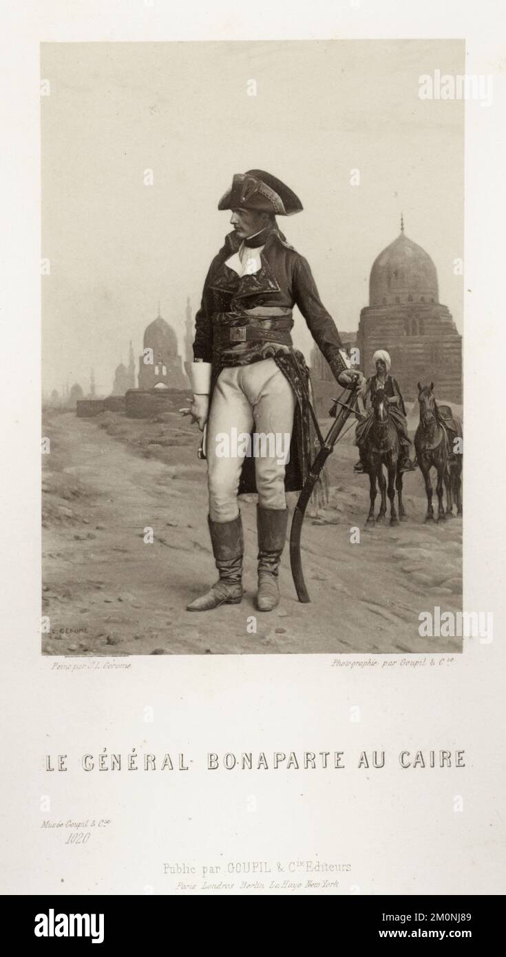 Reproduction photographique de la peinture 'le général Bonaparte au Caire' de Jean-Léon Géradôme (1824 - 1904), 1867. Photographie par Goupil & Cie Banque D'Images