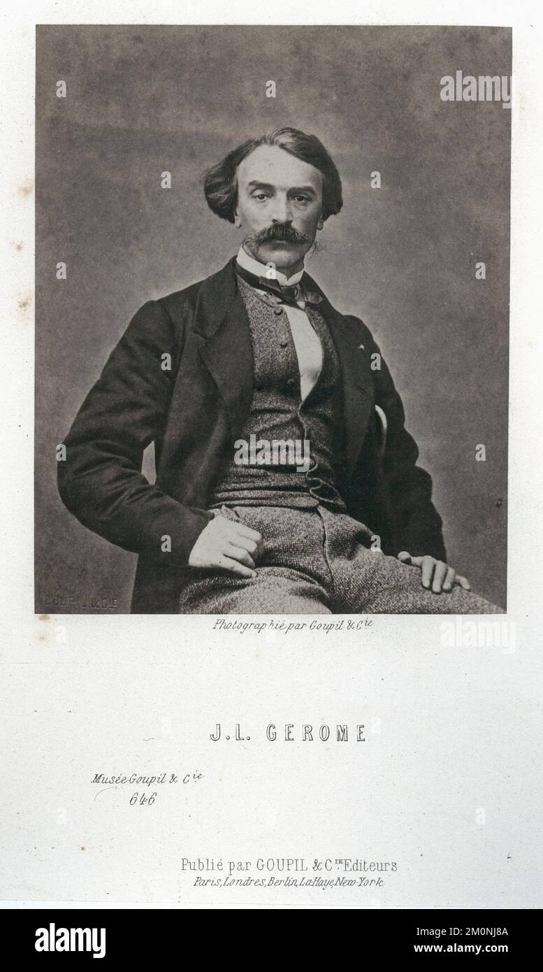 Portrait du peintre et sculpteur français Jean-Léon Gérame (1824 - 1904), 1867. Photographie de Goupil et Cie Banque D'Images
