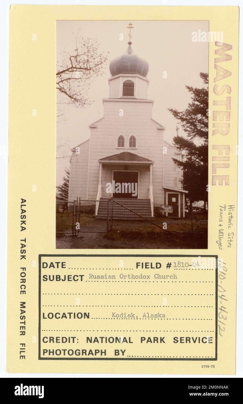 Église orthodoxe russe. Photographies du Groupe de travail de l'Alaska Banque D'Images