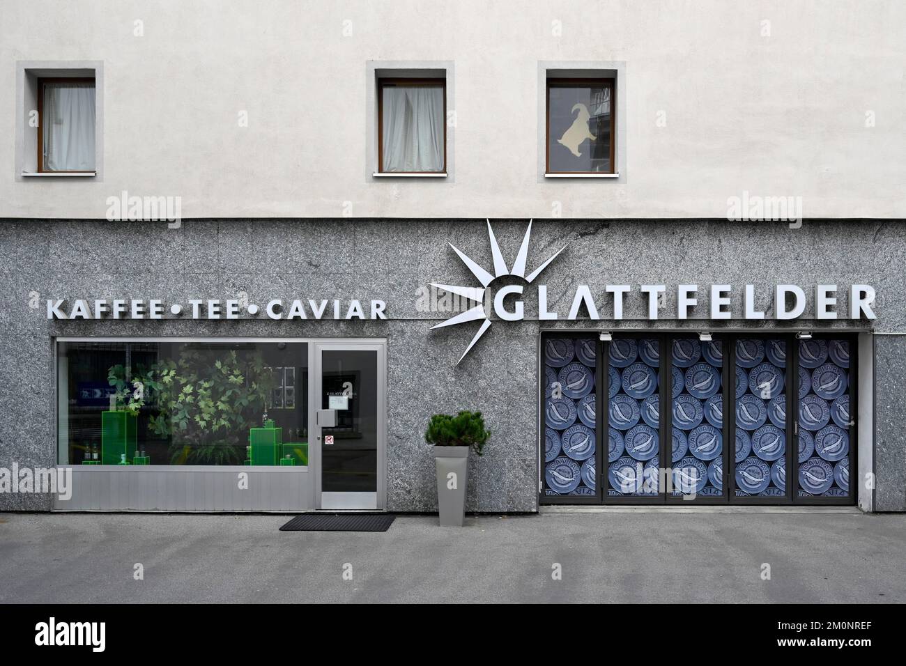 Rédaction café, thé, Caviar Glattfelder, St. Moritz, Suisse, Europe Banque D'Images
