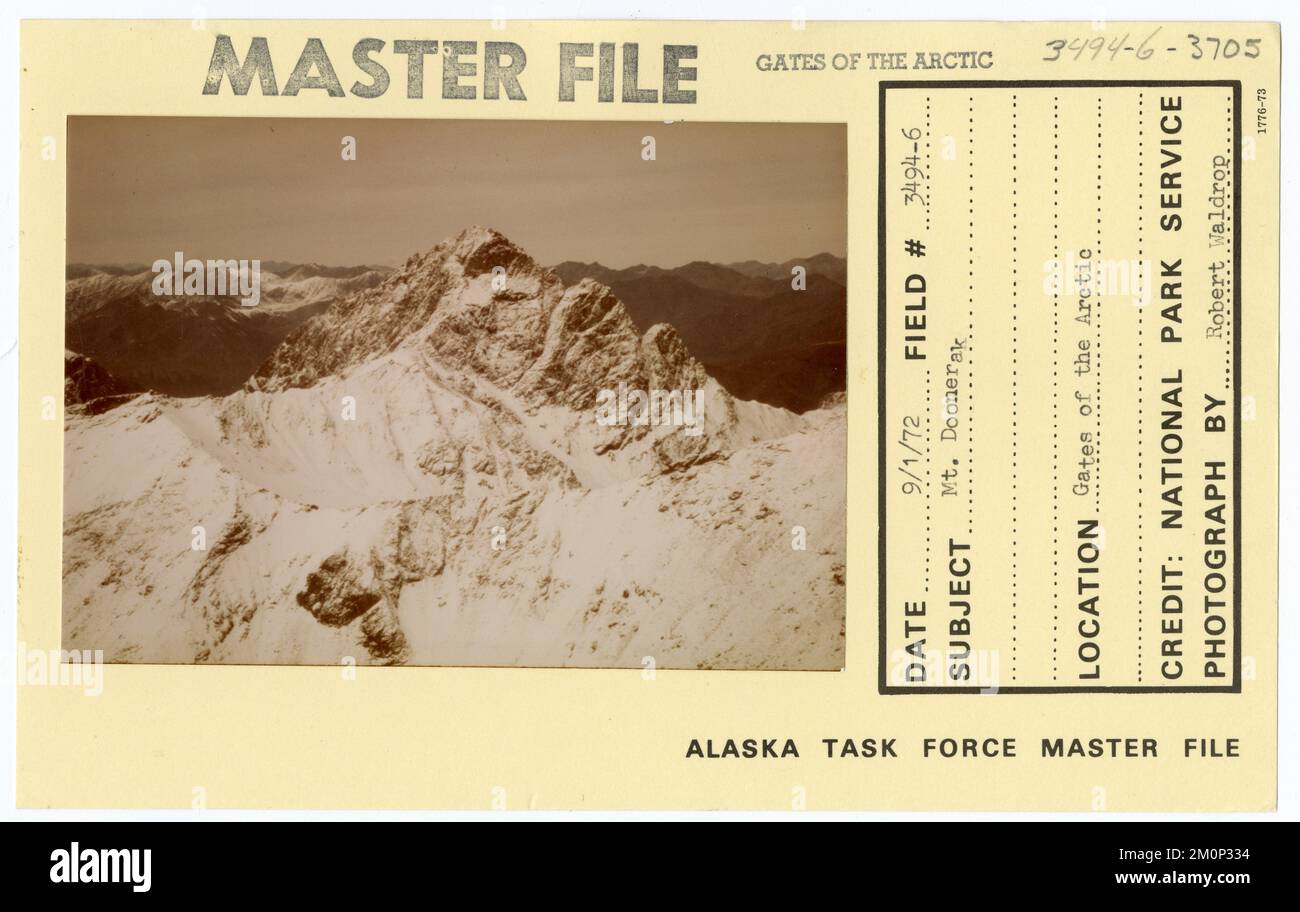 Mont Doonerak. Photographies du Groupe de travail de l'Alaska Banque D'Images