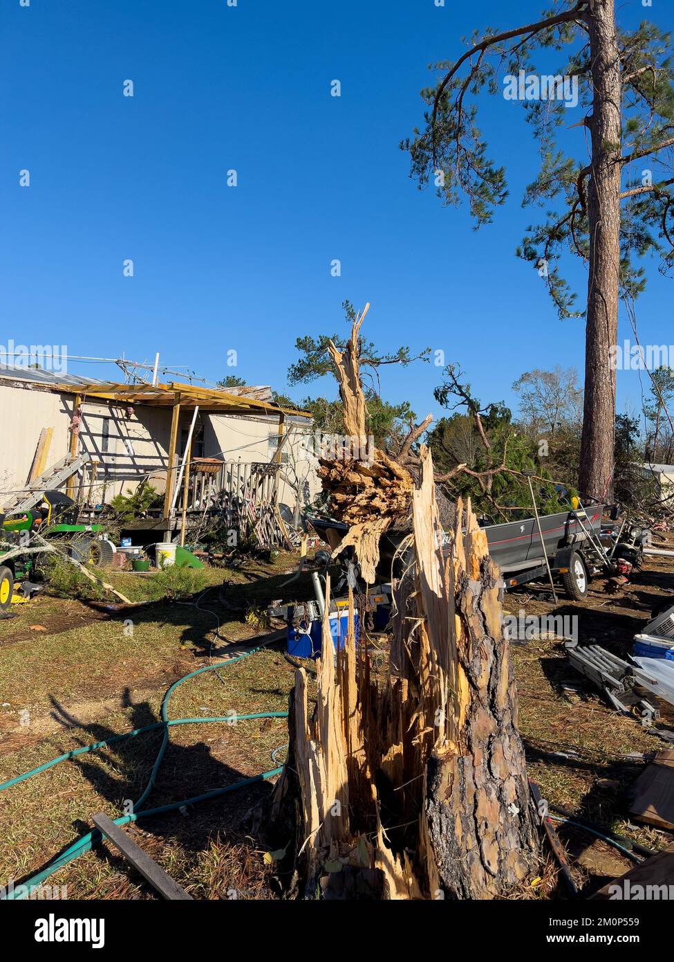 Steens, MS - 30 novembre 2022: La tornade endommage les maisons et les biens Banque D'Images