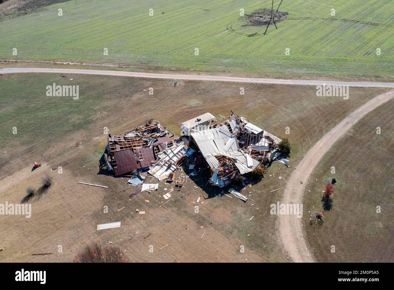 Steens, MS - 30 novembre 2022: La tornade endommage les maisons et les biens Banque D'Images