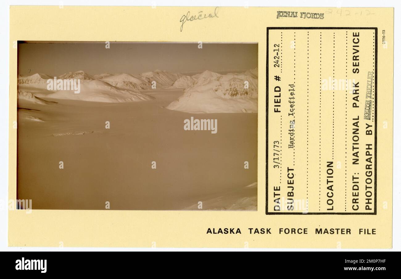 Champ de glace Harding. Photographies du Groupe de travail de l'Alaska Banque D'Images