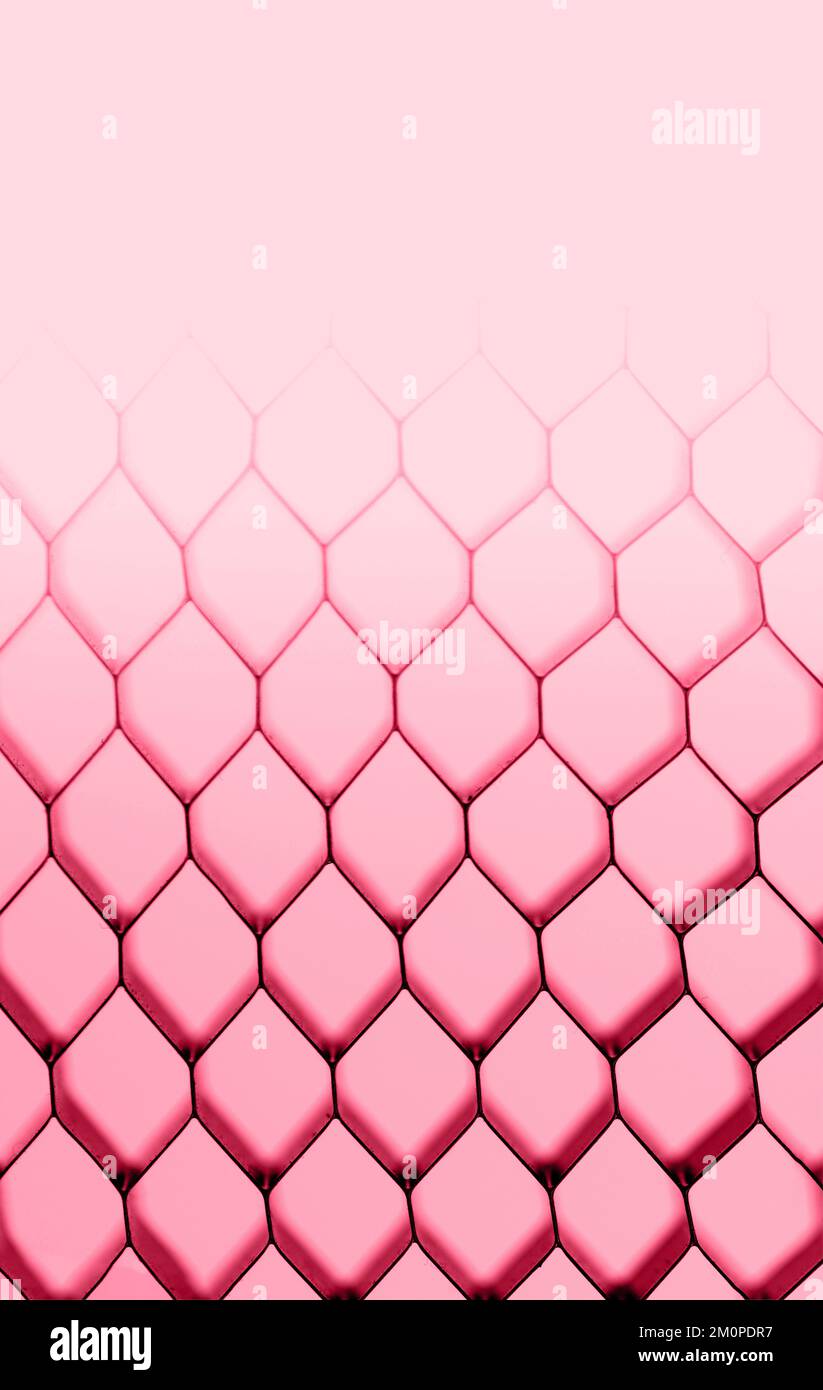 3D arrière-plan en mosaïque Honeycomb. structure géométrique des cellules de maillage. Arrière-plan abstrait avec grille hexagonale. Banque D'Images