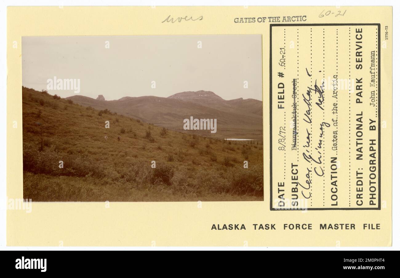 Clear River Valley, Chimney Mountain. Photographies du Groupe de travail de l'Alaska Banque D'Images