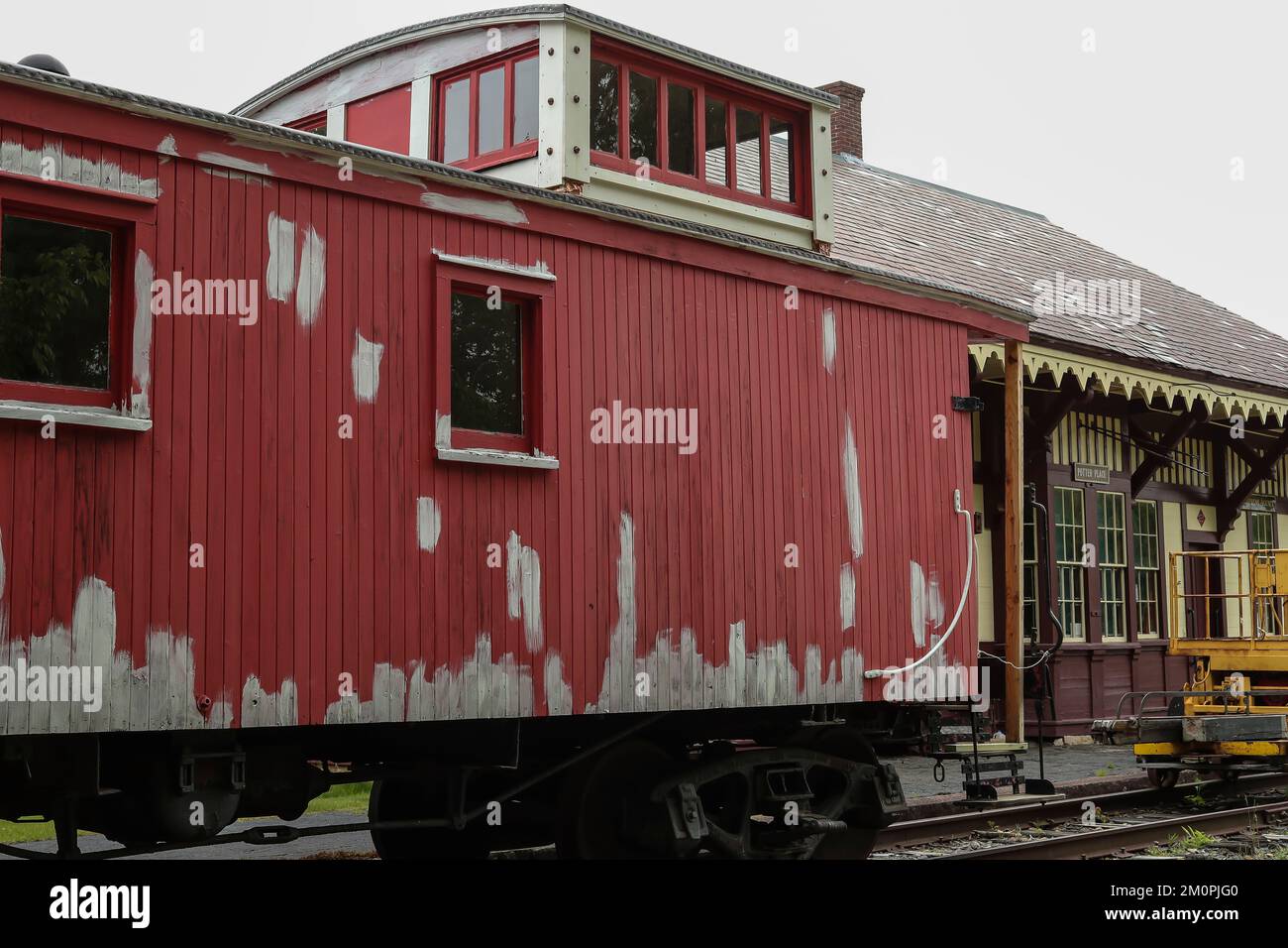 Ancienne gare de Tilton, New Hampshire. Vieux et usé cette vieille