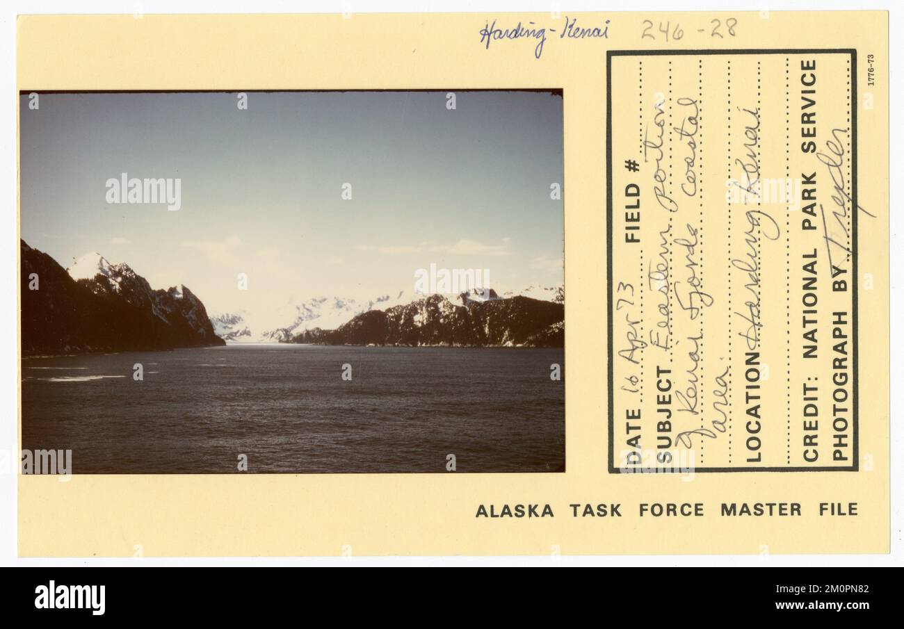 Partie est de la zone côtière de Kenai Fjords. Photographies du Groupe de travail de l'Alaska Banque D'Images