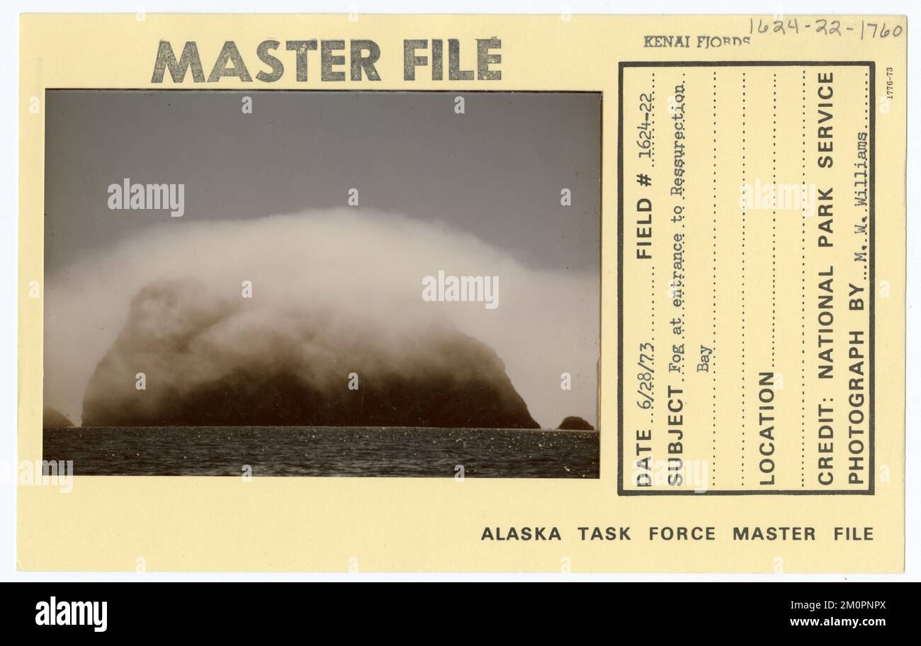 Brouillard à l'entrée de Resurrection Bay. Photographies du Groupe de travail de l'Alaska Banque D'Images