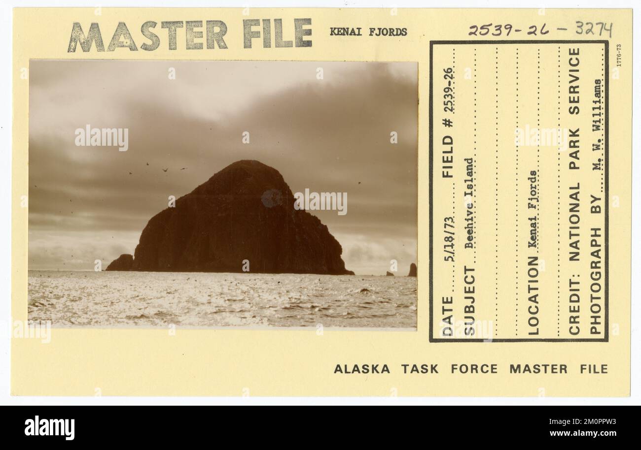 Île Beehive. Photographies du Groupe de travail de l'Alaska Banque D'Images