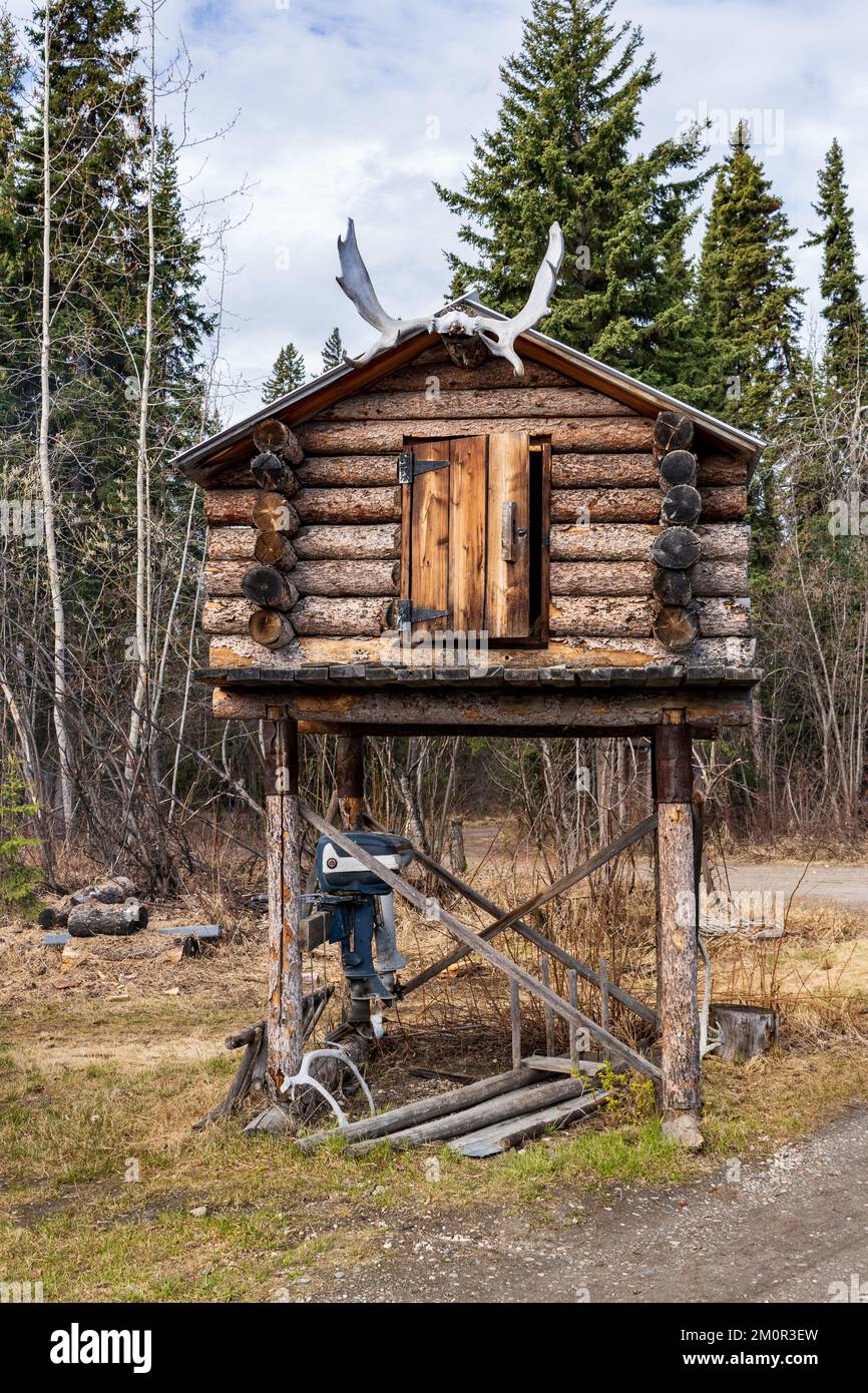 Village indien de Chena à Fairbanks, en Alaska Banque D'Images