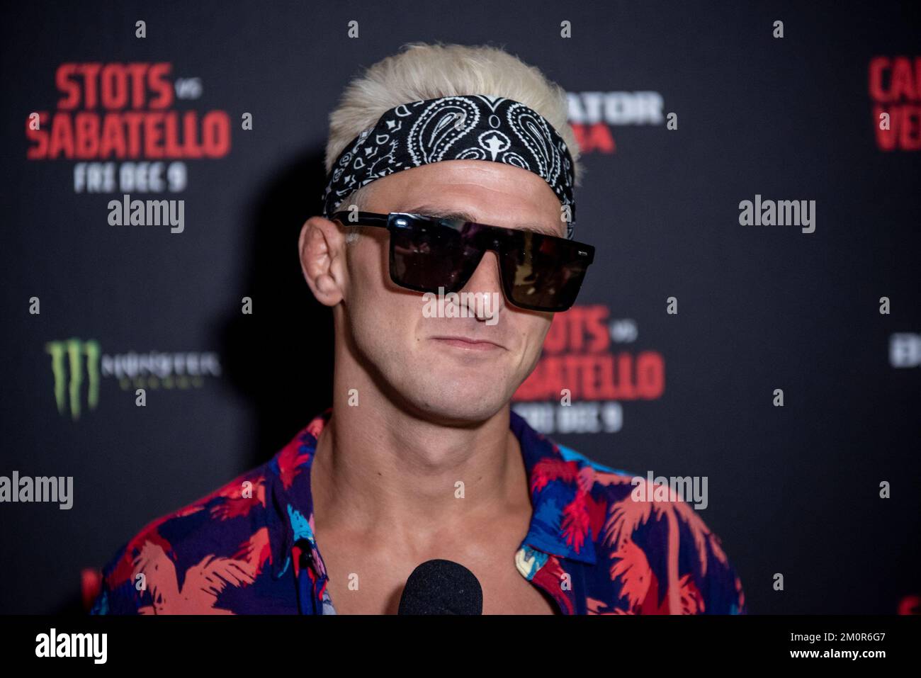 Uncasville, CT - DÉCEMBRE 7 : Danny Sabatello rencontre les médias avant le Bellator 289 au Mohegan Sun Casino on 9 décembre 2022 à Uncasville, CT, États-Unis. (Photo de Matt Davies/PxImages) Banque D'Images