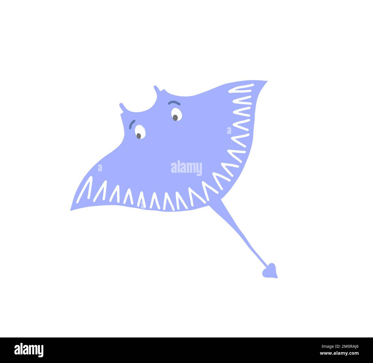 Illustration vectorielle à motif plat Stingray bleu Illustration de Vecteur