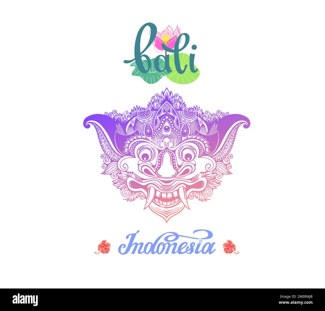 Bali Indonésie Barong - le symbole principal de l'île est le seigneur de bonne illustration vectorielle Illustration de Vecteur