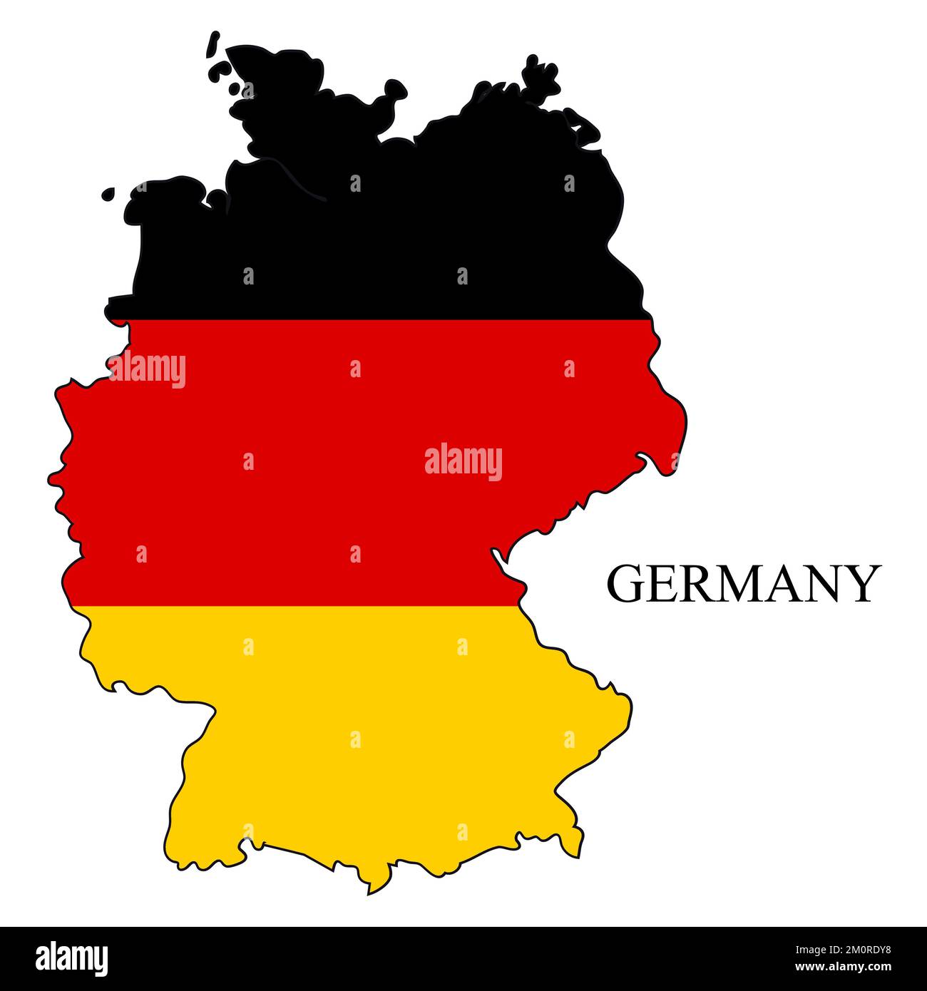 Illustration vectorielle de la carte de l'Allemagne. Économie mondiale. Pays célèbre. Europe de l'Ouest. Europe. Illustration de Vecteur