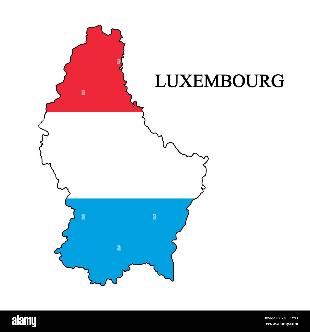 Illustration vectorielle de la carte du Luxembourg. Économie mondiale. Pays célèbre. Europe de l'Ouest. Europe. Illustration de Vecteur