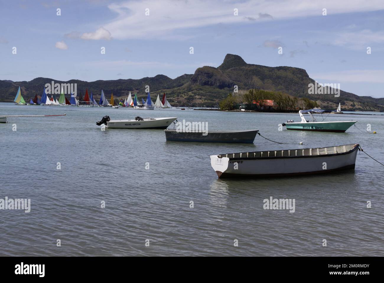 Nous avons un grand village de pêcheurs et de touristes, ce qui fait de Maurice une plate-forme idéale pour visiter le passé. Mahébourg est la première place Banque D'Images