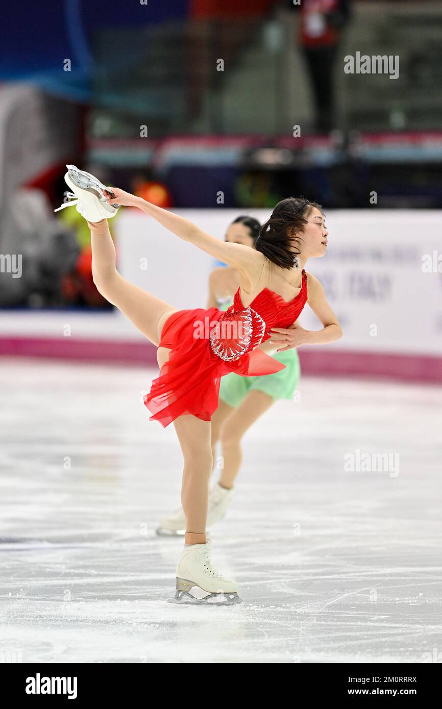 HANA YOSHIDA (JPN), pendant la pratique féminine junior, à la finale 2022 du Grand Prix de