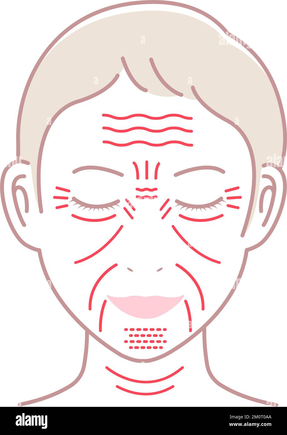 Rides faciales ( visage féminin ) illustration vectorielle / pas de texte Illustration de Vecteur
