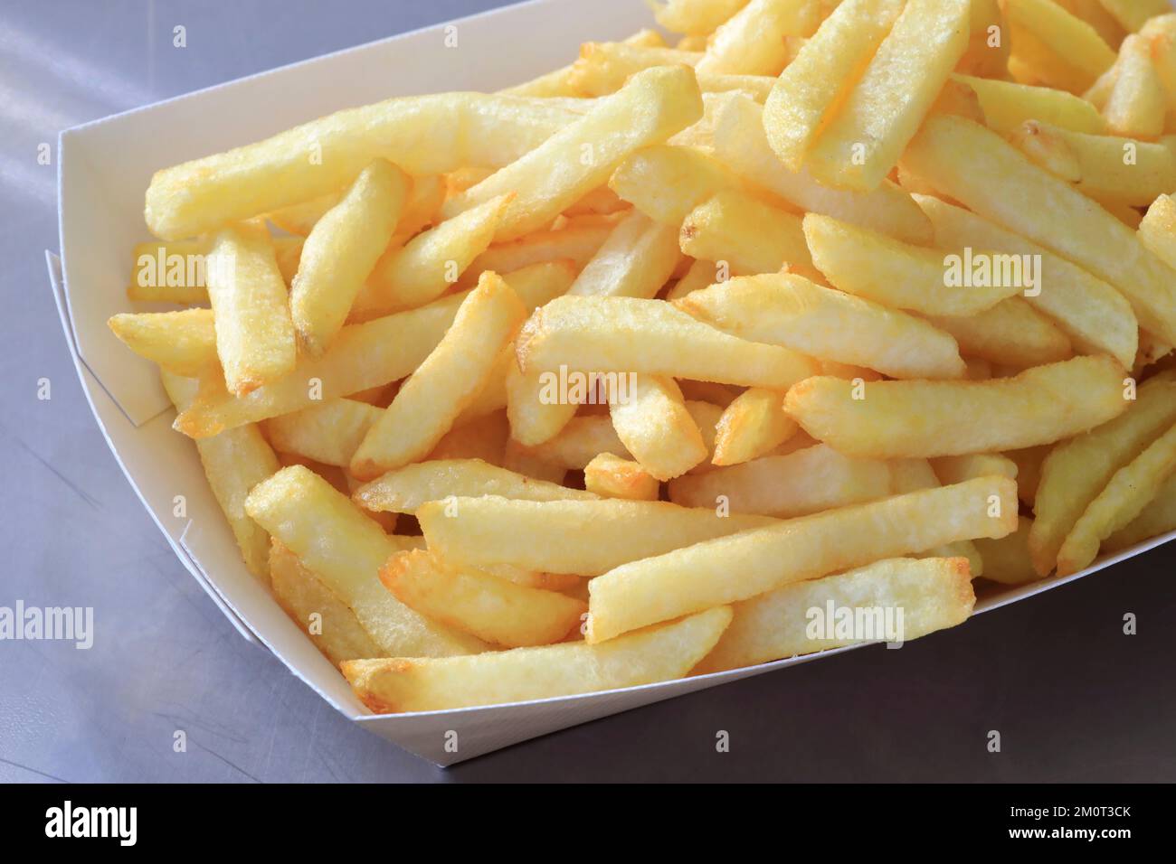 France, pas de Calais, Nord pas de Calais bassin minier, Lens, plateau de frites Banque D'Images