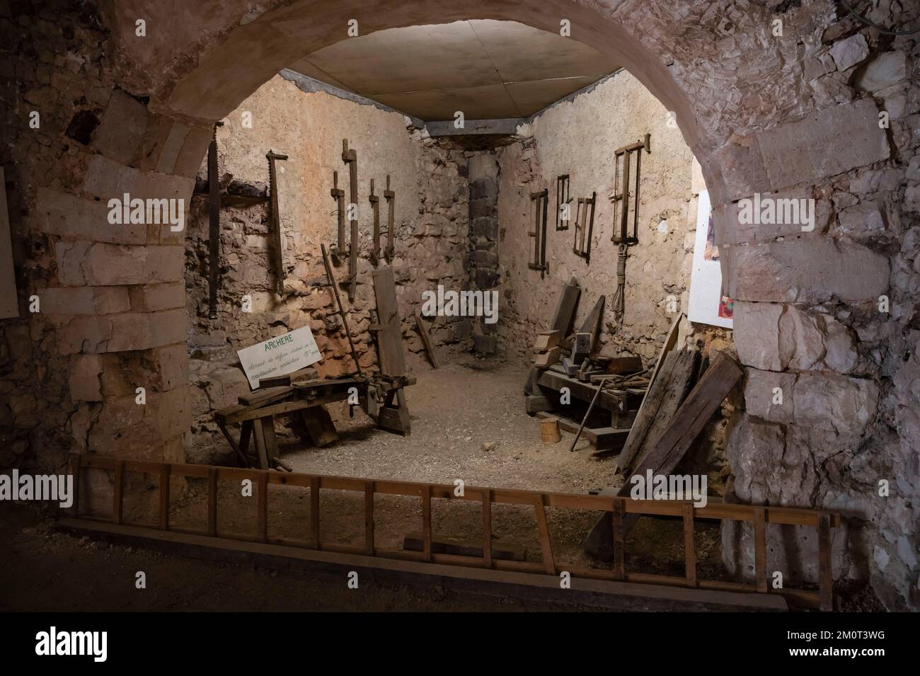 France, Yonne (89), Saint Fargeau, château de Saint Fargeau, atelier de menuiserie Banque D'Images