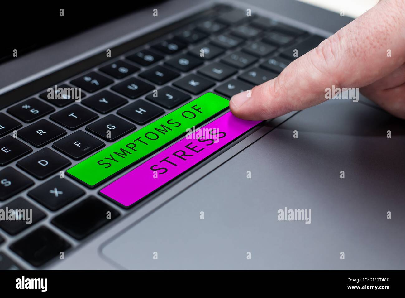 Écriture affichant des symptômes de stress. Concept Internet servant de symptôme ou de signe en particulier de quelque chose de indésirable Banque D'Images