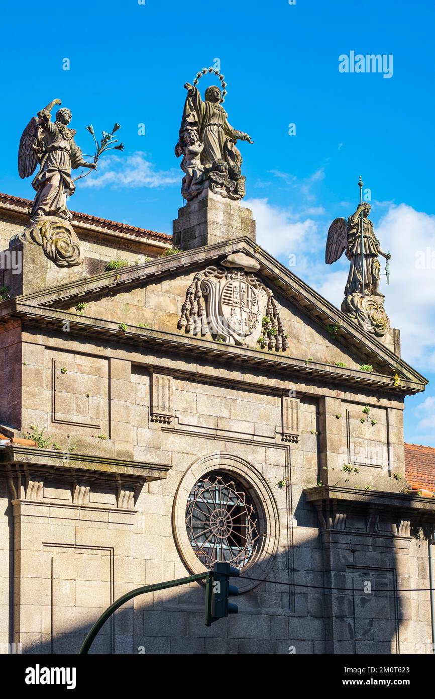 Espagne, Galice, Saint-Jacques-de-Compostelle, la vieille ville (classée au patrimoine mondial de l'UNESCO), le collège et la résidence de la Comla?ia de Maria dans un ancien couvent du 18th siècle Banque D'Images