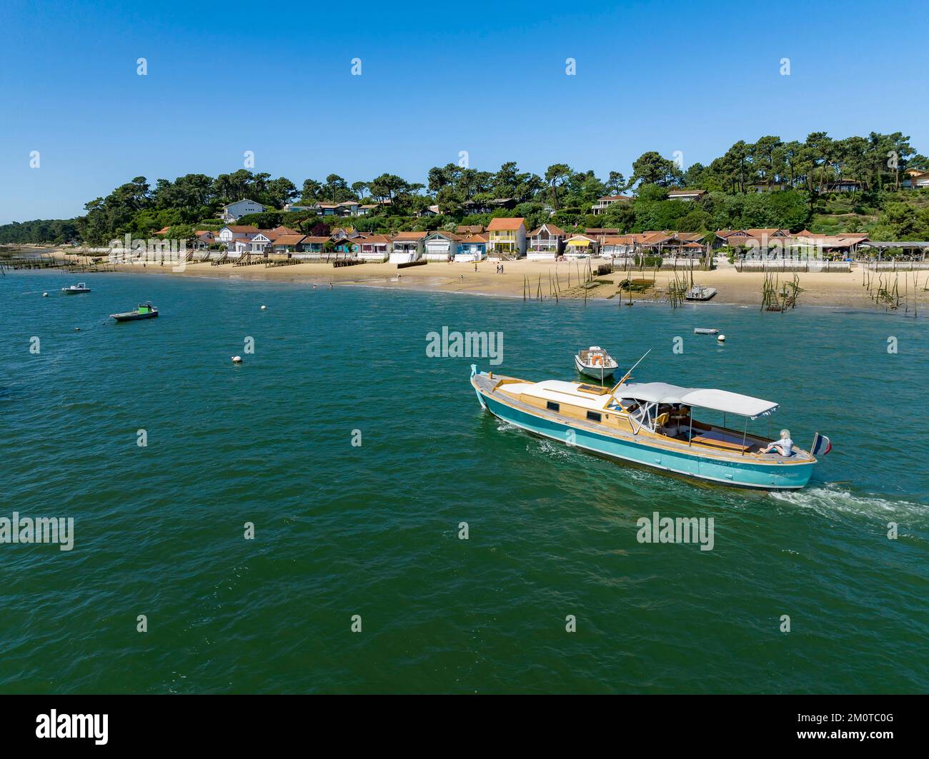 France, Gironde, bassin d'Arcachon, Cap-Ferret, village de l'Herbe (vue aérienne) Banque D'Images