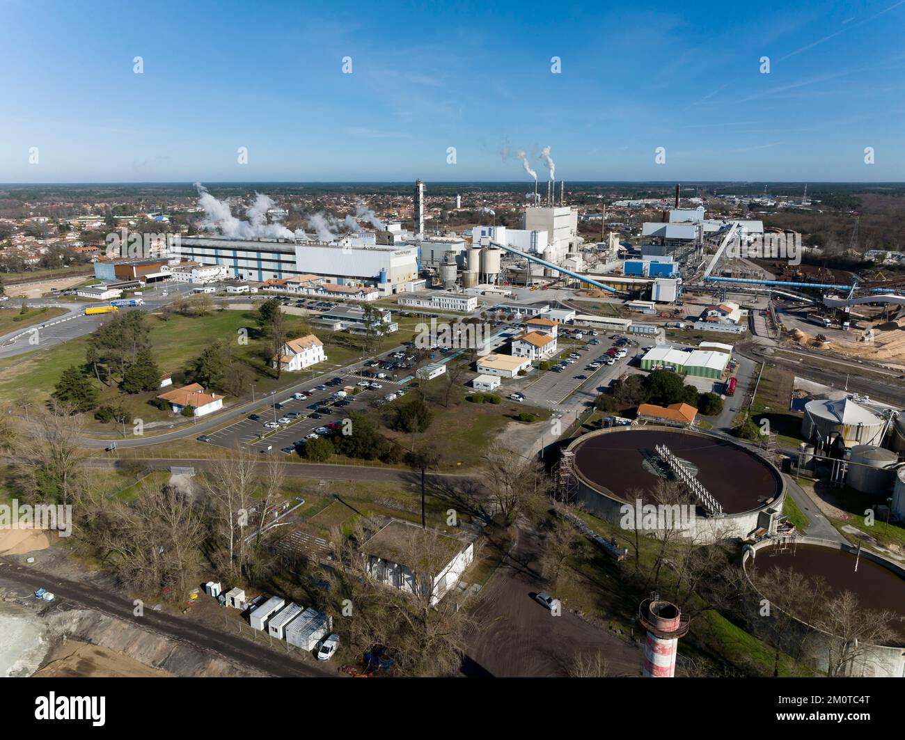 France, Gironde, bassin d'Arcachon, Biganos, papeterie, Smurfit Kappa  cellulose du PIN (vue aérienne Photo Stock - Alamy