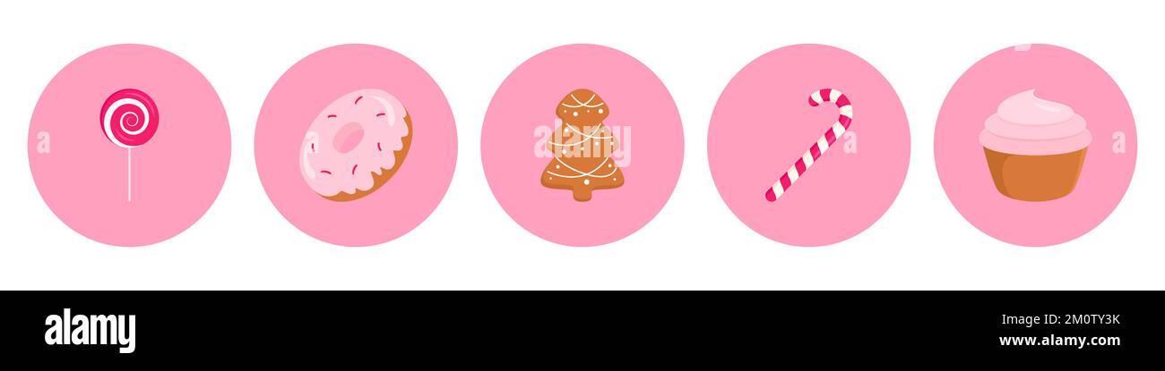 Ensemble d'icônes de bonbons. Illustration vectorielle. Illustration de Vecteur