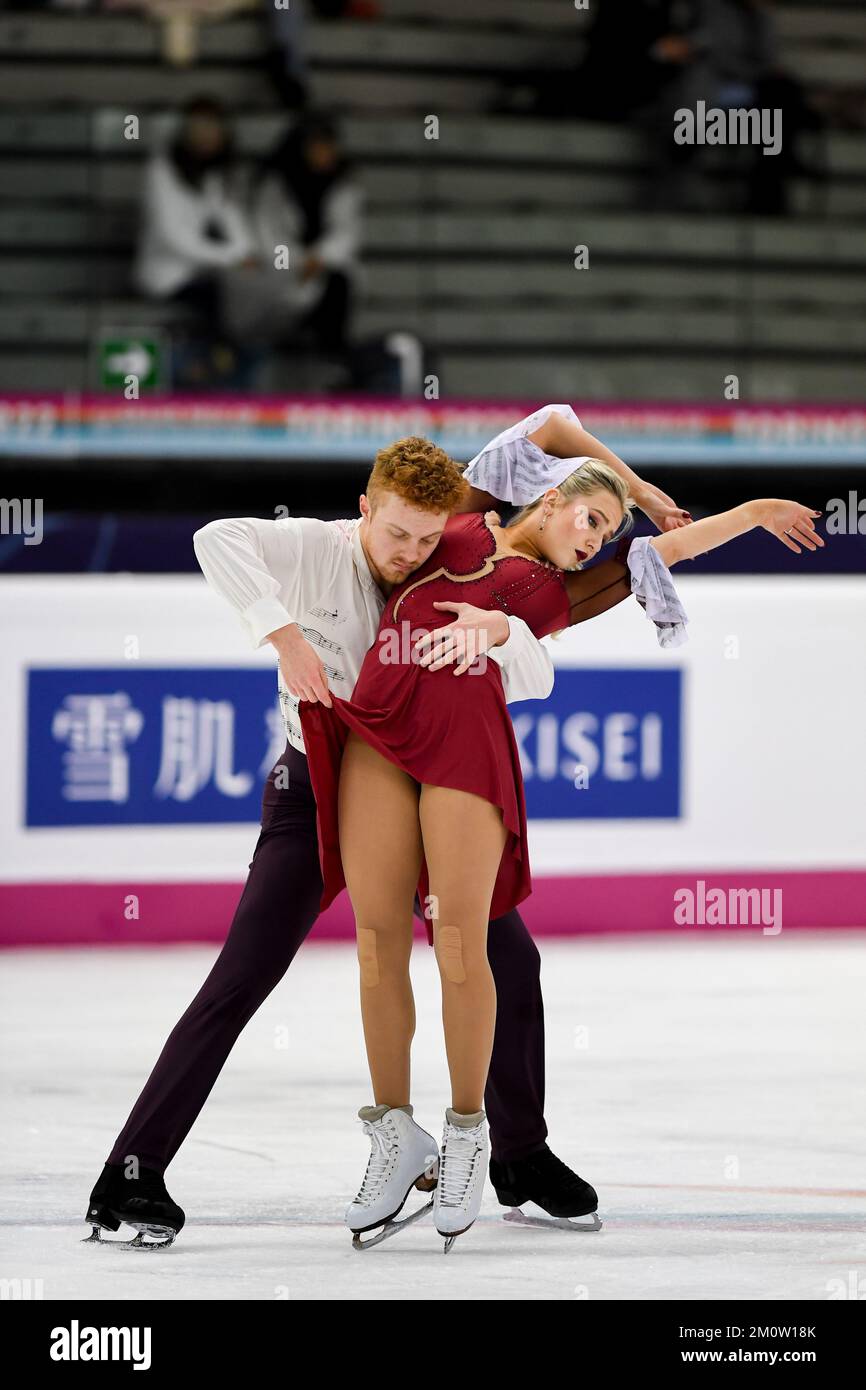 Nadiia BASHYNSKA et Peter BEAUMONT (CAN), pendant la pratique junior de danse sur glace, à la finale 2022 du Grand Prix de patinage artistique de l'UIP, à Palavela, on 8 décembre 2022, à Turin, Italie. Credit: Raniero Corbelletti/AFLO/Alay Live News Banque D'Images