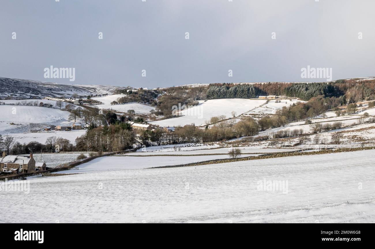 Rosedale East Hill Cottages en hiver de Bell Top Hill Banque D'Images