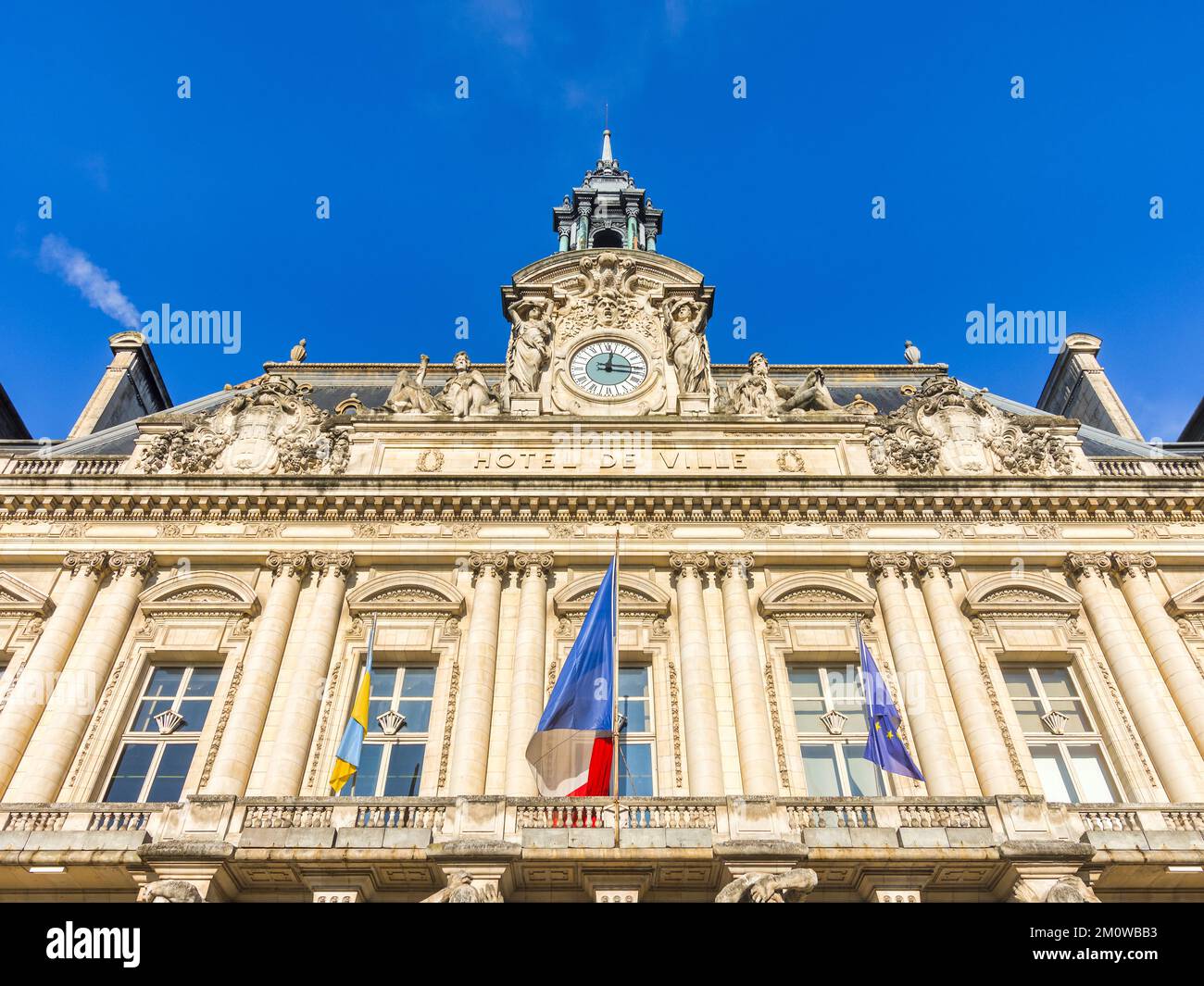 Hôtel de ville / Mairie / Hôtel de ville - Tours conçus par Victor Laloux, achevés en 1904 - Indre-et-Loire (37), France. Banque D'Images