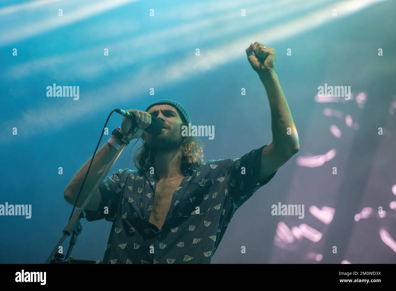 Galati, Roumanie - 17 septembre 2022 : l'artiste Mihail Sandu du groupe Mihail se produit en direct sur scène au festival des sons du Rocher du Danube Banque D'Images