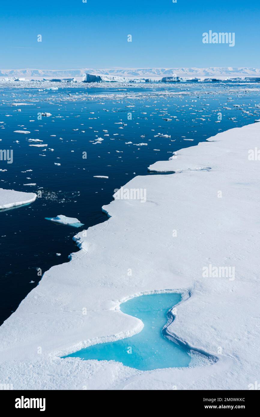 Plateau de glace Larsen B, mer de Weddell, Antarctique. Banque D'Images