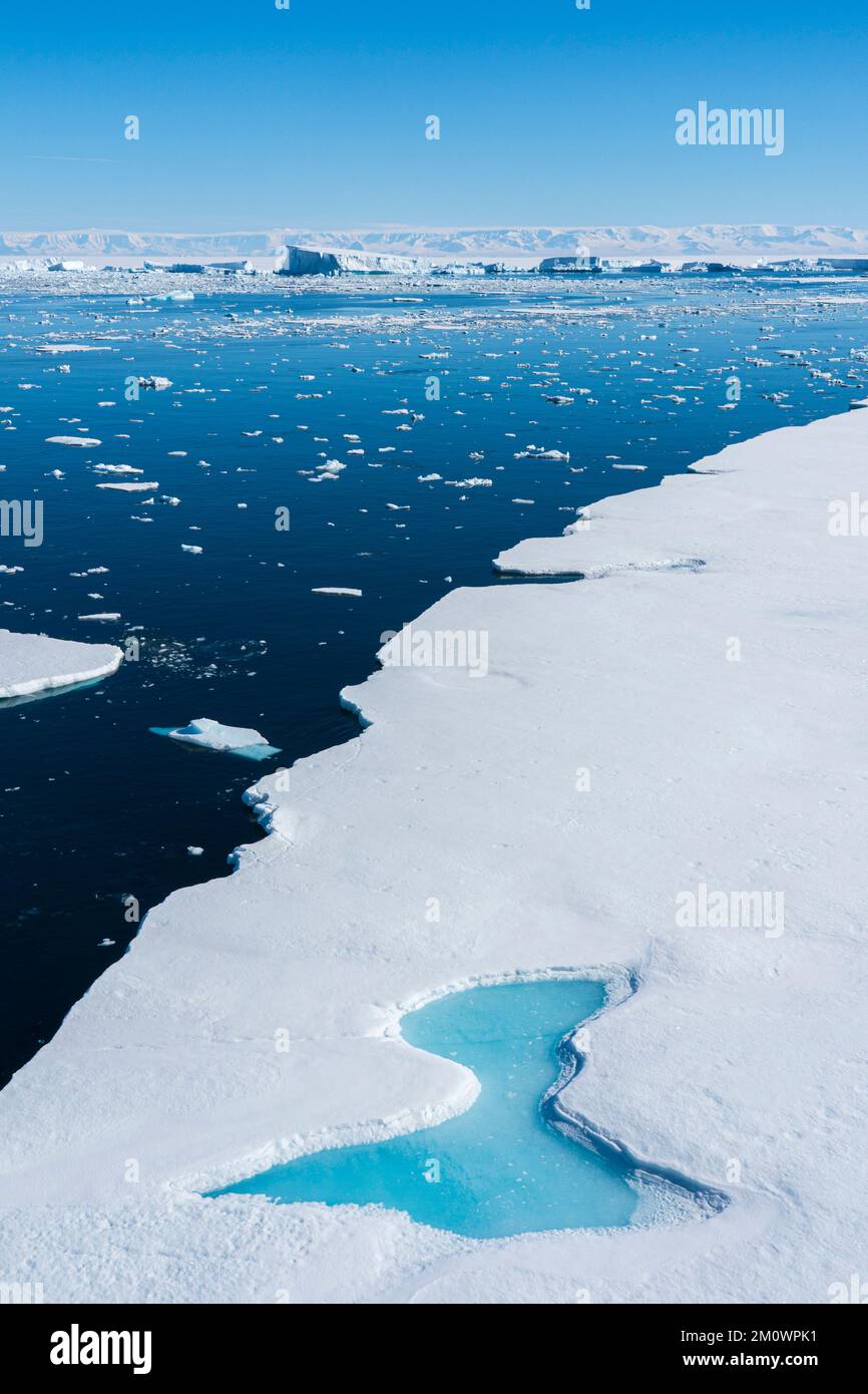 Plateau de glace Larsen B, mer de Weddell, Antarctique. Banque D'Images