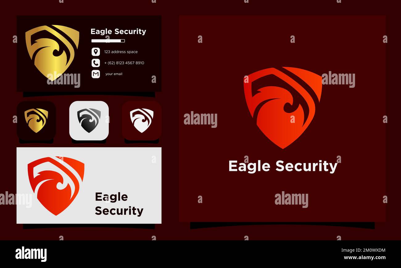 symbole d'illustration du logo de sécurité eagle shield Illustration de Vecteur