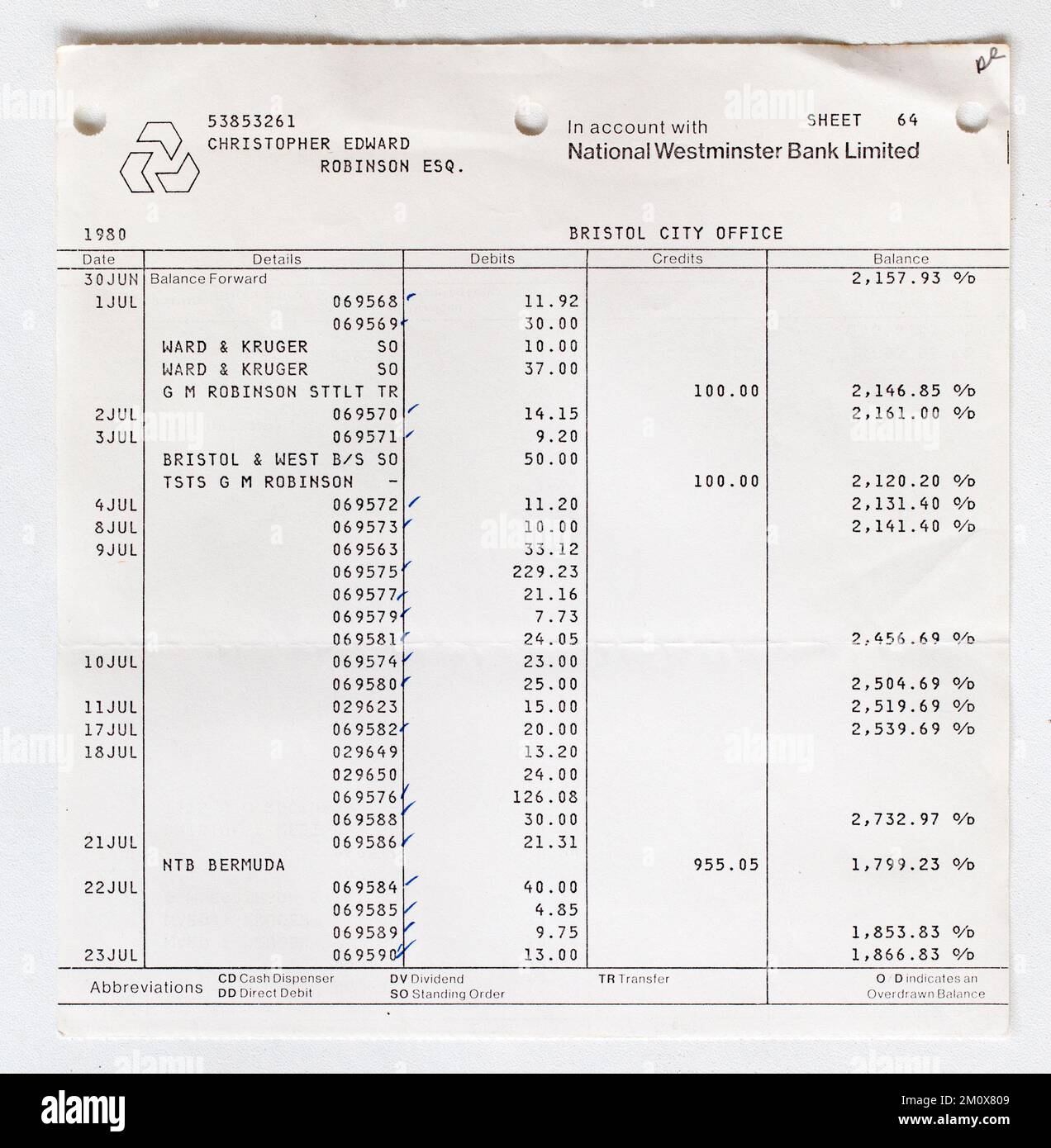 Transactions sur relevé bancaire Banque de photographies et d'images à  haute résolution - Alamy